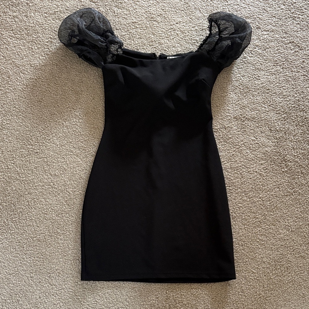 Black Puff Sleeve Dress